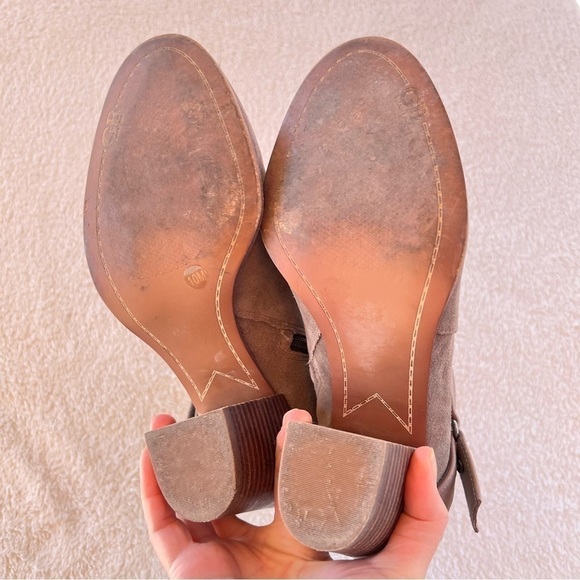 GIANNI BINI CHUNKY HEEL ANKLE STRAPPY BOOTIES TAUPE GRAY SIZE 10 - Picture 8 of 12